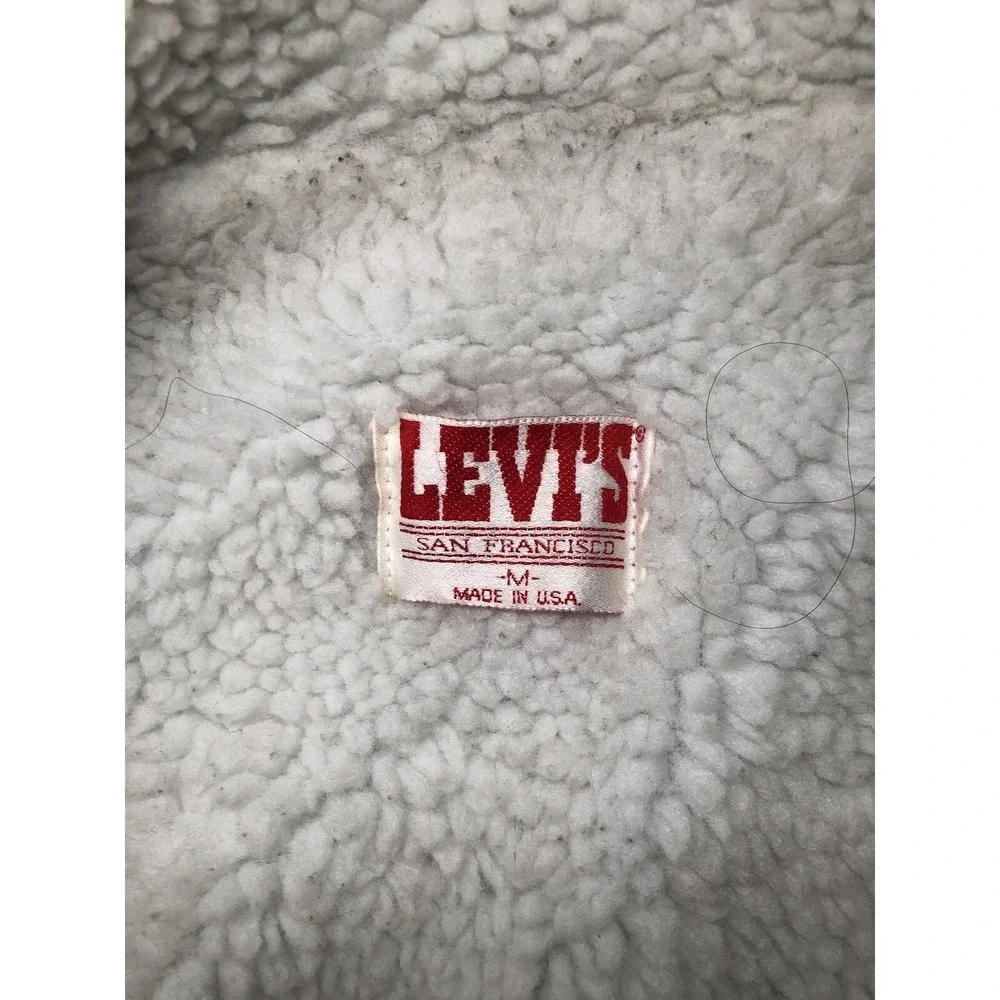 Levi's Jacket Men Size Medium Denim Trucker  Sherpa Lined Made in USA Vintage